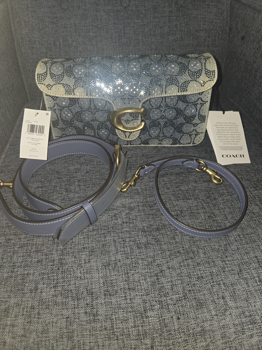 Coach Denim Crystal Tabby 26